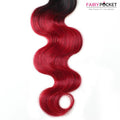 3 Bundles of Black To Red Body Wave Human Hair Weave