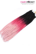 3 Bundles of Black To Rose Red To Sakura Pink Synthetic Twist Braids
