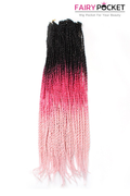 3 Bundles of Black To Rose Red To Sakura Pink Synthetic Twist Braids