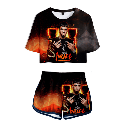 Anuel AA T-Shirt and Shorts Suits - G