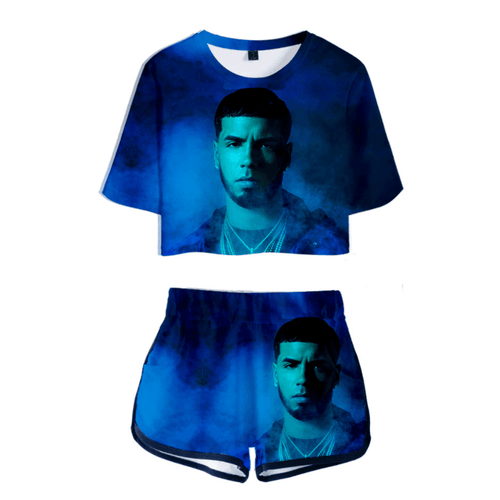 Anuel AA T-Shirt and Shorts Suits - H