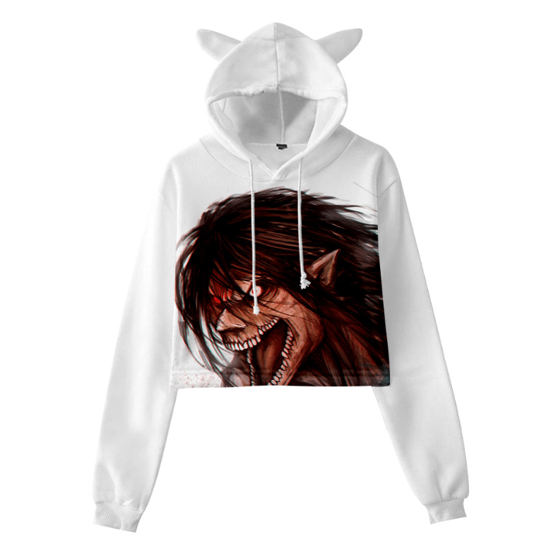 Attack On Titan Anime Cat Ear Hoodie - D