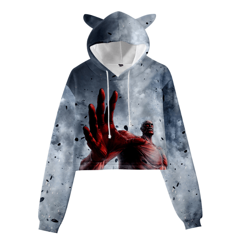 Attack On Titan Anime Cat Ear Hoodie - S