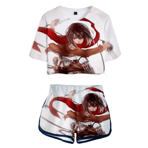 Shingeki no Kyojin Anime T-Shirt and Shorts Suits - U