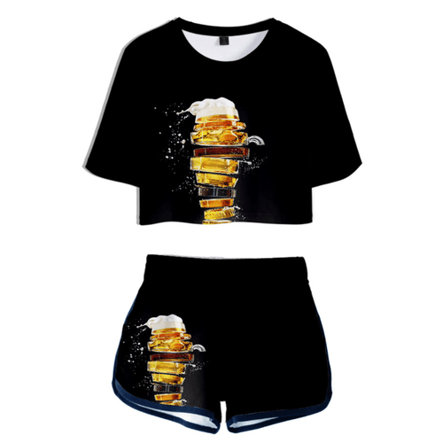 Beer T-Shirt and Shorts Suits - C
