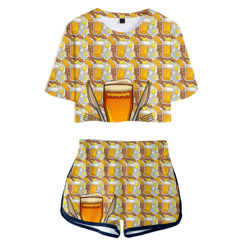Beer T-Shirt and Shorts Suits - F