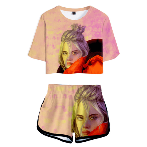 Billie Eilish T-Shirt and Shorts Suits - B