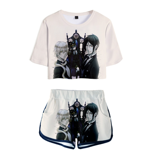 Black Butler T-Shirt and Shorts Suits - B
