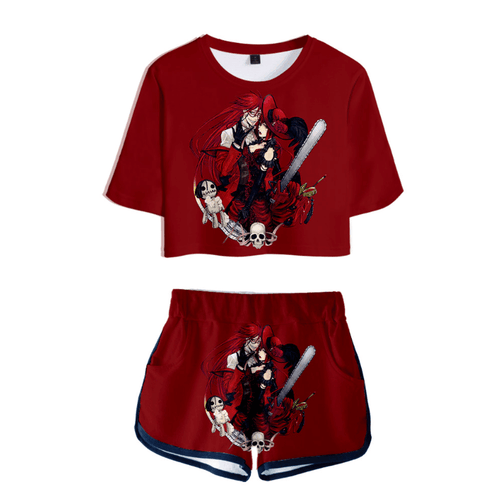 Black Butler T-Shirt and Shorts Suits - E