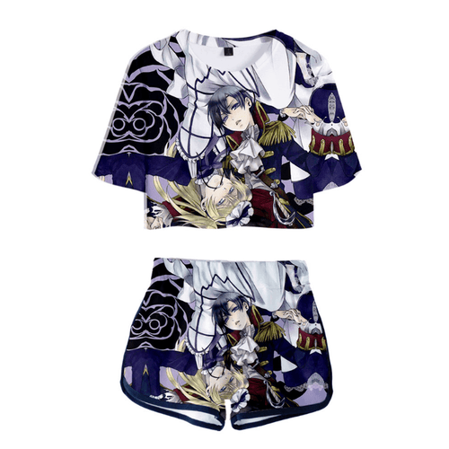 Black Butler T-Shirt and Shorts Suits - F