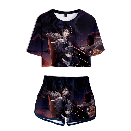 Black Butler T-Shirt and Shorts Suits - I