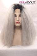 Black And Grey Ombre Long Straight Lace Front Wig