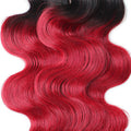 3 Bundles of Black To Red Body Wave 5A Human Hair Weave