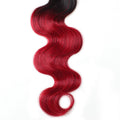 3 Bundles of Black To Red Body Wave 5A Human Hair Weave