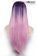 Purple to Pink Ombre Long Straight Lace Front Wig