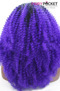 Black to Purple Ombre Middle Curly Lace Front Wig