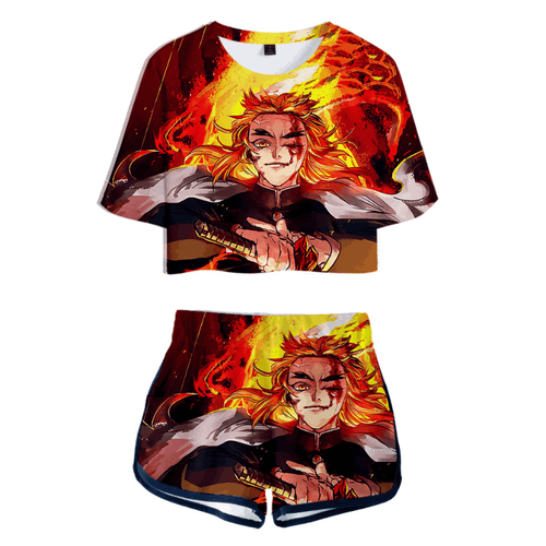 Blade of Demon Destruction Anime T-Shirt and Shorts Suits - L
