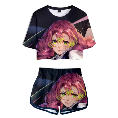 Blade of Demon Destruction Anime T-Shirt and Shorts Suits - N
