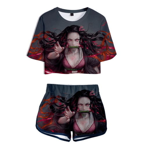Blade of Demon Destruction Anime T-Shirt and Shorts Suits - O