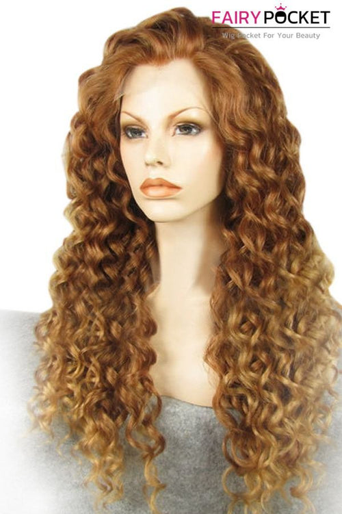 Gorgeous Chocolate Brown Long Curly Lace Front Wig