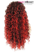 Brown and Orange Long Curly Lace Front Wig