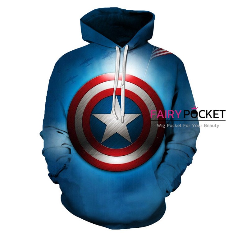 Captain America Steve Rogers Blue Hoodie