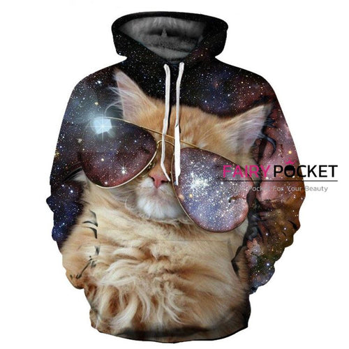 Cat with Sunglasses Hoodie
