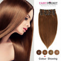 Chestnut Brown Straight Clip In Remy Human Hair Extentions