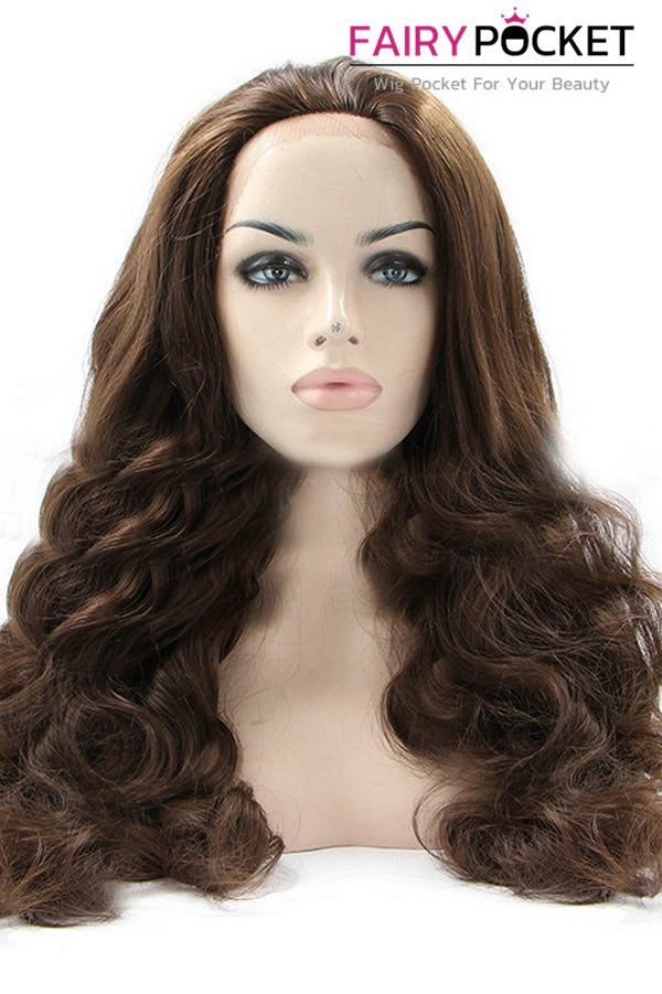 Chocolate Brown Long Curly Lace Front Wig