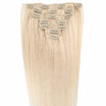 Platinum Blonde Straight Clip In Remy Human Hair Extentions