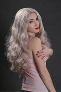 Cool Silver Wavy Synthetic Lace Front Wig