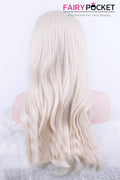 Cool White Long Wavy Lace Front Wig