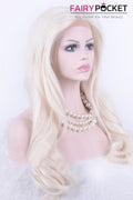 Cool White Long Wavy Lace Front Wig