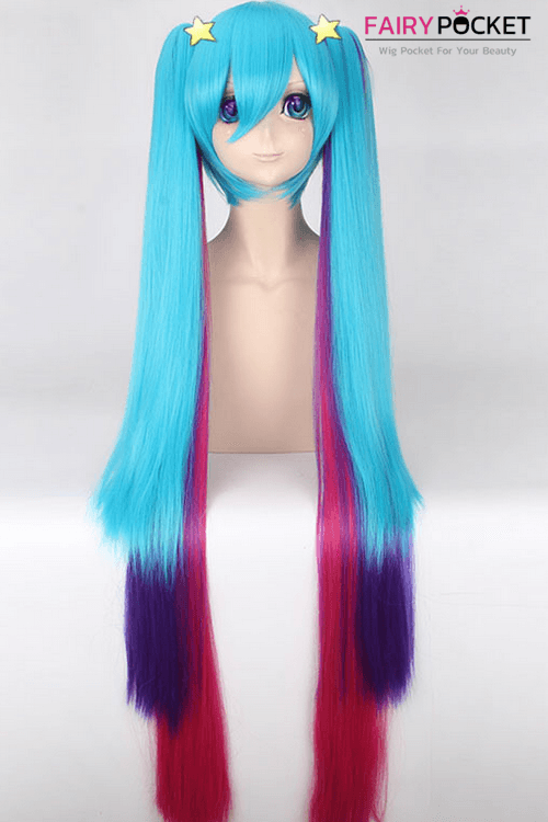 League of Legends Sona Buvelle Anime Cosplay Wig - Blue Red and Purple