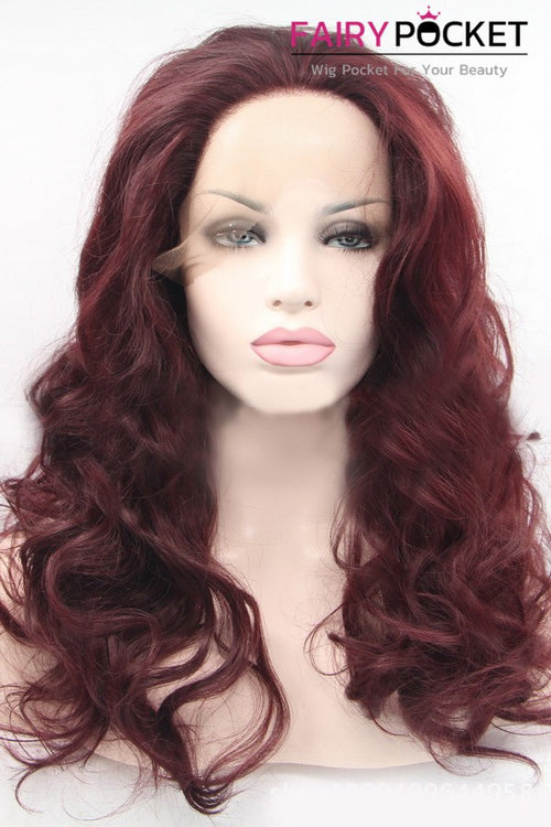 Country Red Long Wavy Lace Front Wig
