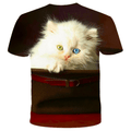 Cut Cat Animal T-Shirt - C