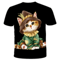 Cut Cat Animal T-Shirt - F