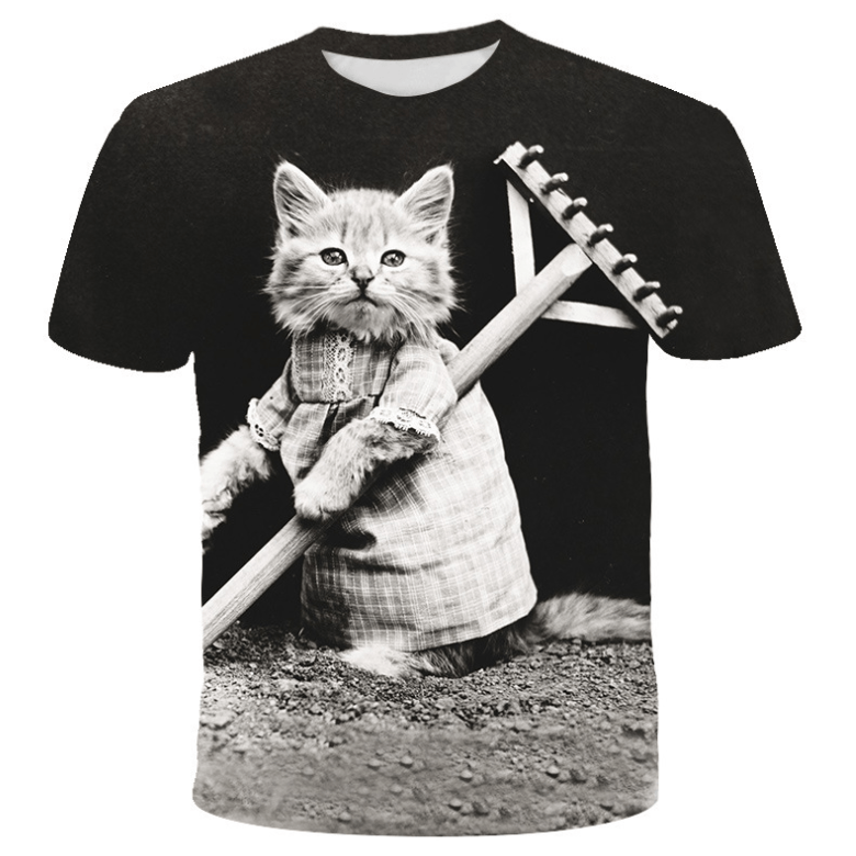 Cut Cat Animal T-Shirt