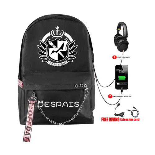 Danganronpa Backpack with USB Charging Port (6 Colors) - B