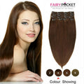 Dark Medium Brown Straight Clip In Remy Human Hair Extentions