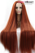 Dark Brown Long Straight Lace Front Wig