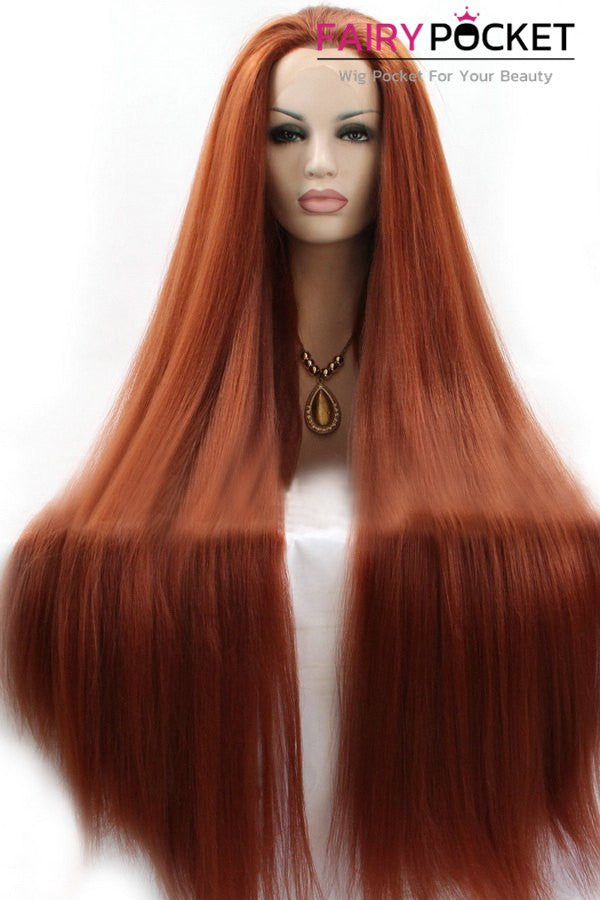 Dark Brown Long Straight Lace Front Wig