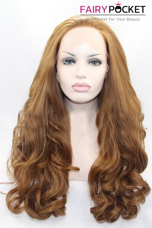 Gorgeous Orange Long Wavy Lace Front Wig