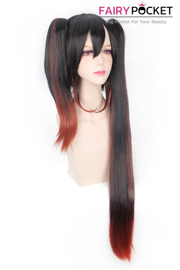 Date A Live Tokisaki Kurumi Black Cosplay Wigs Ponytail