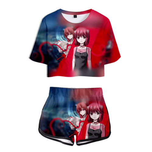 Elfen-Lied Anime T-Shirt and Shorts Suit - D