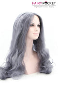 Gunmetal Gray Long Wavy Lace Front Wig