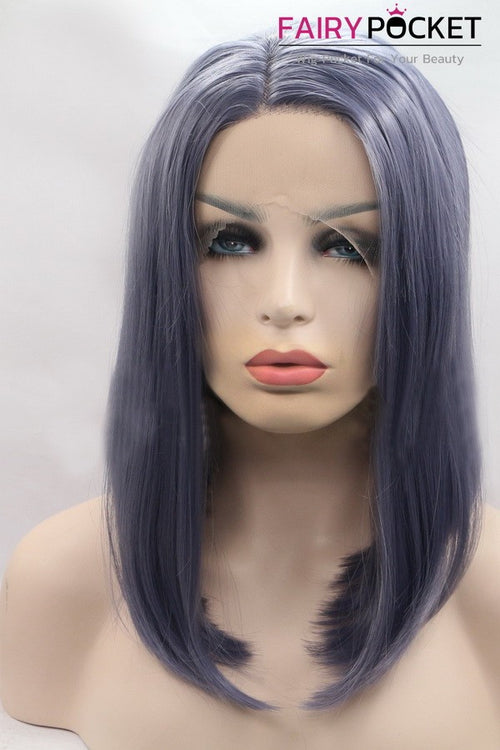 Navy Blue Medium Straight Lace Front Wig