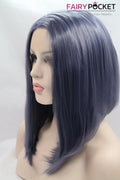 Navy Blue Medium Straight Lace Front Wig