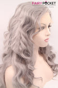 Light Grey Long Wavy Lace Front Wig
