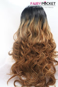 Black to Brown Ombre Long Wavy Lace Front Wig